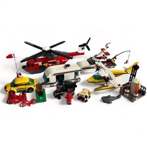 LEGO City Lot Of 7 Sets With Mini figures Boat, Helicopter, Train, Car, Fire